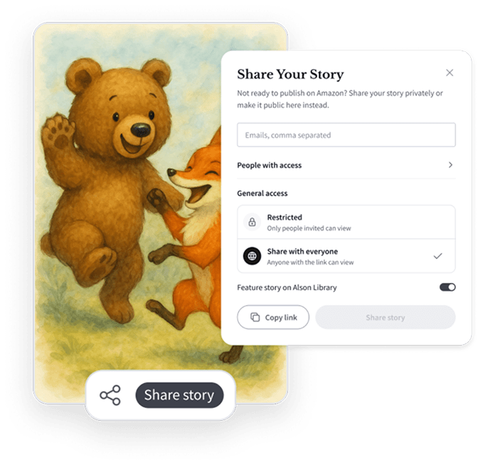 Sharing, printing, publishing, or animating the book