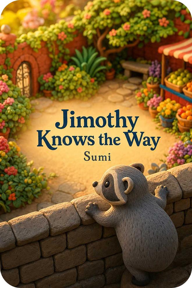 Jimothy the raccoon storybook page