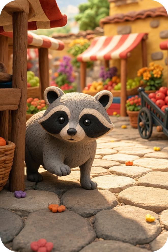 Jimothy the raccoon storybook page